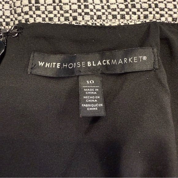 White House Black Market Black White Tweed Mini Skirt Size Womens 10 - Picture 2 of 7